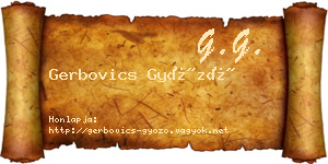 Gerbovics Győző névjegykártya